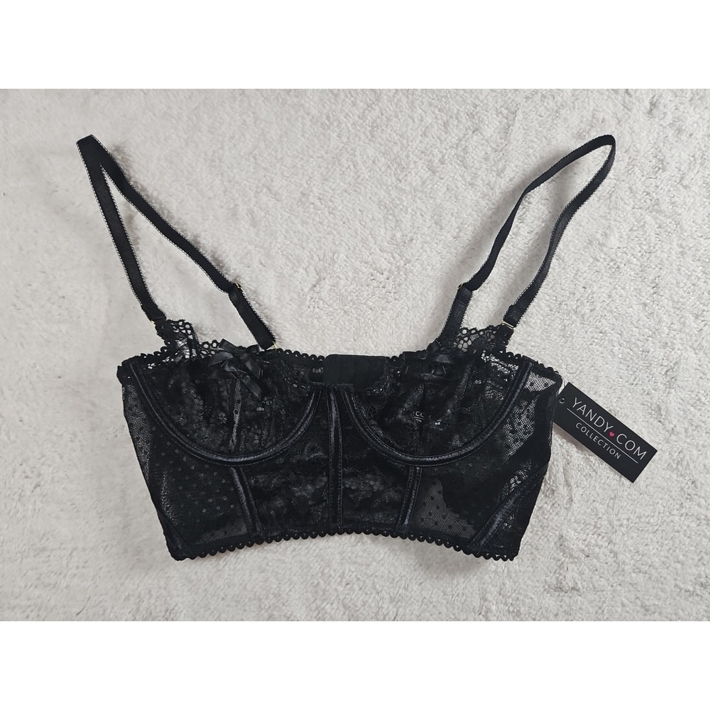 Yandy Com Lace Bra Women's Size M Black NWT